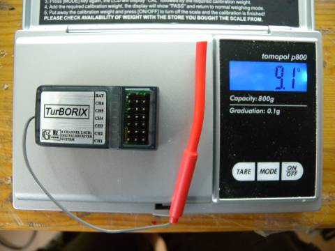 Turborix 6Ch V3 Empfänger auf der Waage